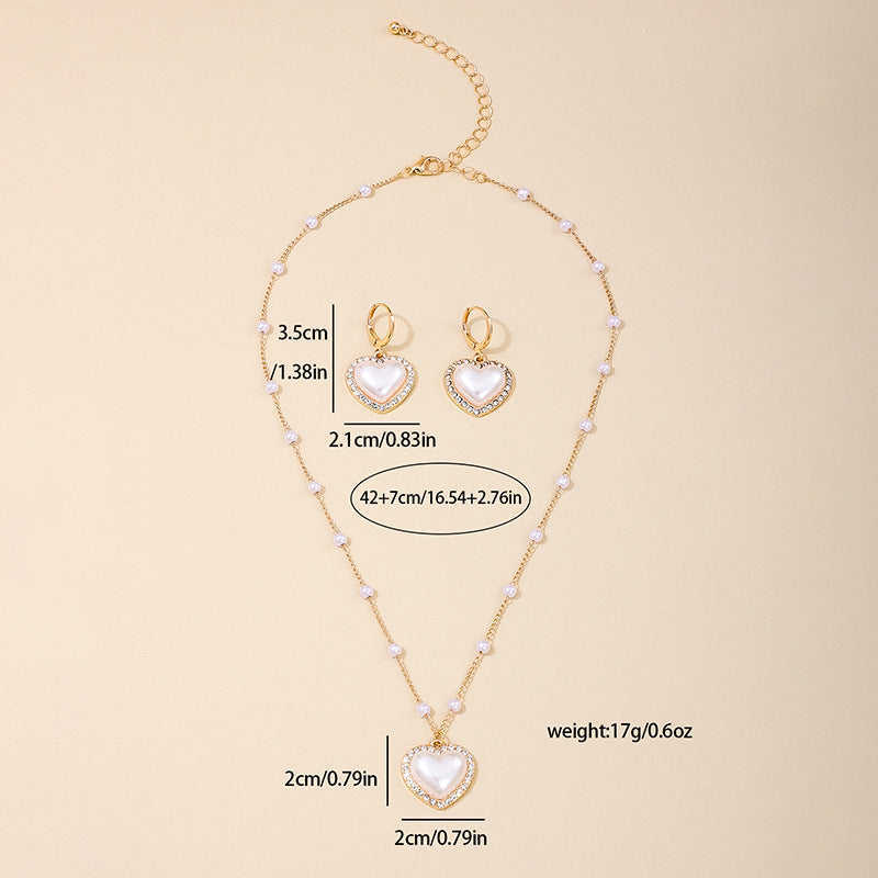 Elegant Pearl Love Jewelry Set with Cross-Border Design