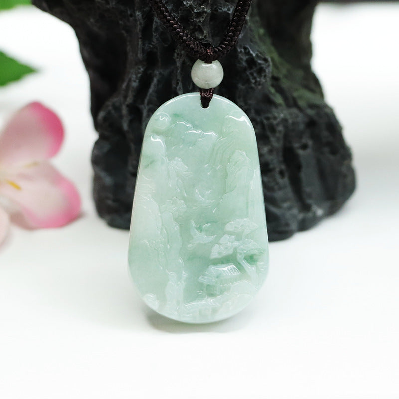 Myanmar A Grade Jade Trapezoidal Pendant - Fortune's Favor Jade Jewelry