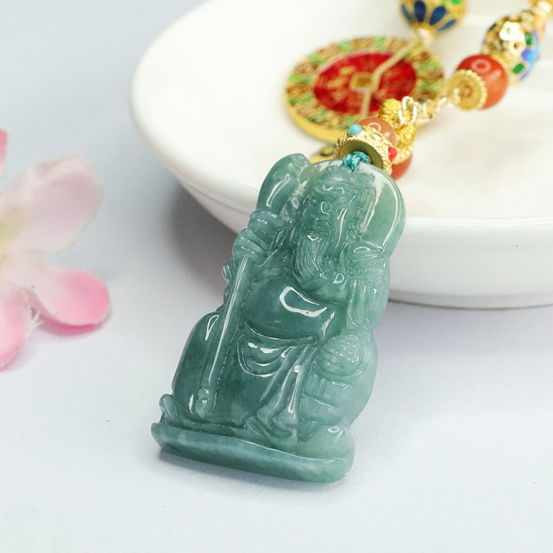 Necklace featuring Jade God of Wealth Pendant