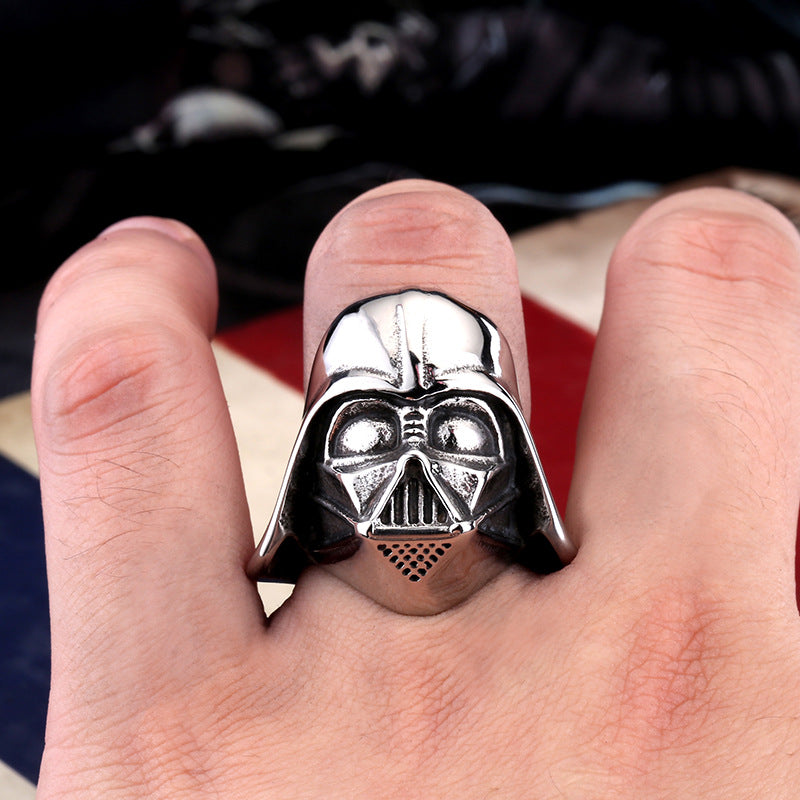 Darth Vader Mask Titanium Steel Ring - A Bold Accessory for Men