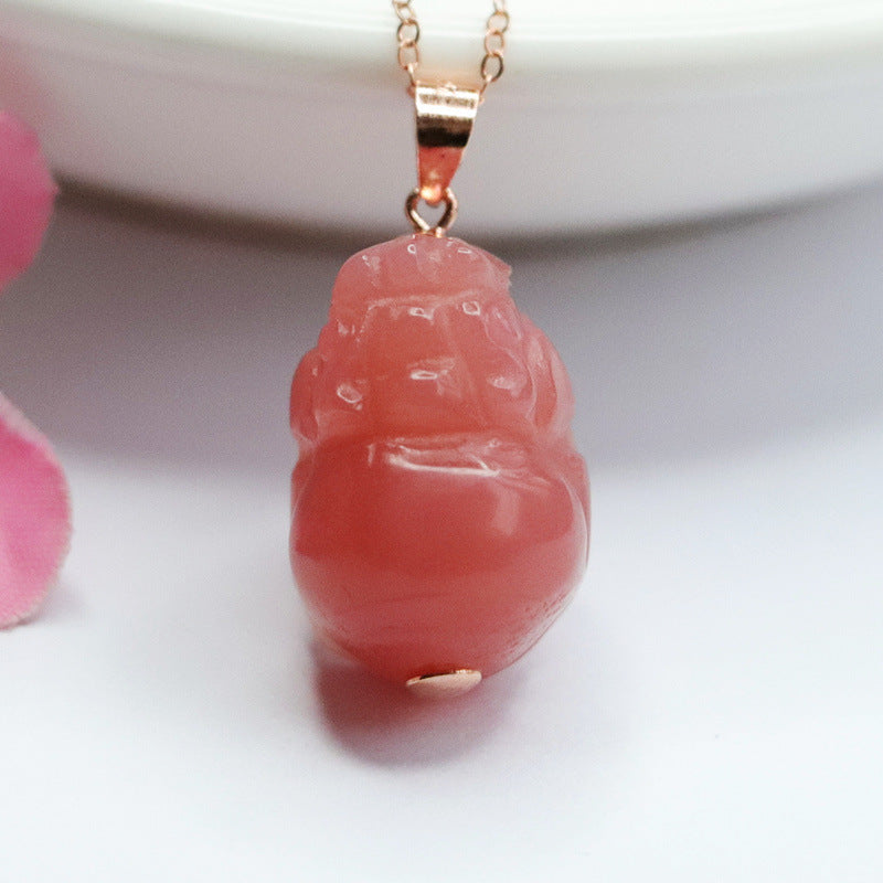 Rose Gold Agate Pixiu Fortune's Favor Necklace