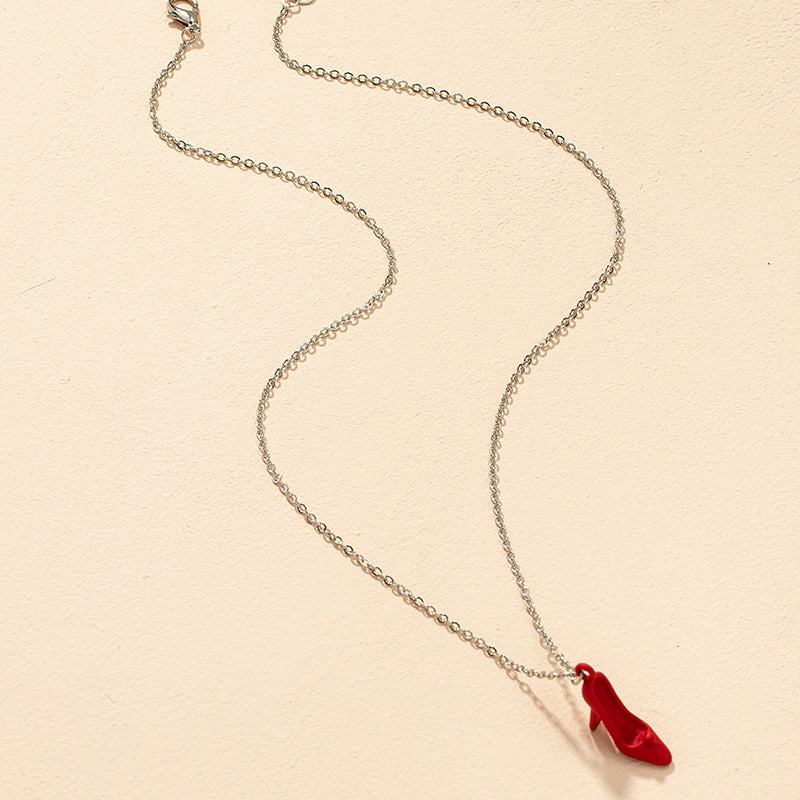 Red High Heel Charm Necklace - Exquisite Design and Elegant Style