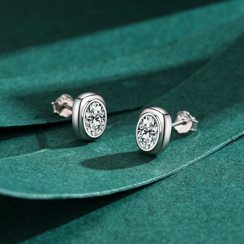 Exquisite S925 Sterling Silver Earrings with Simulated Diamonds and Zircon