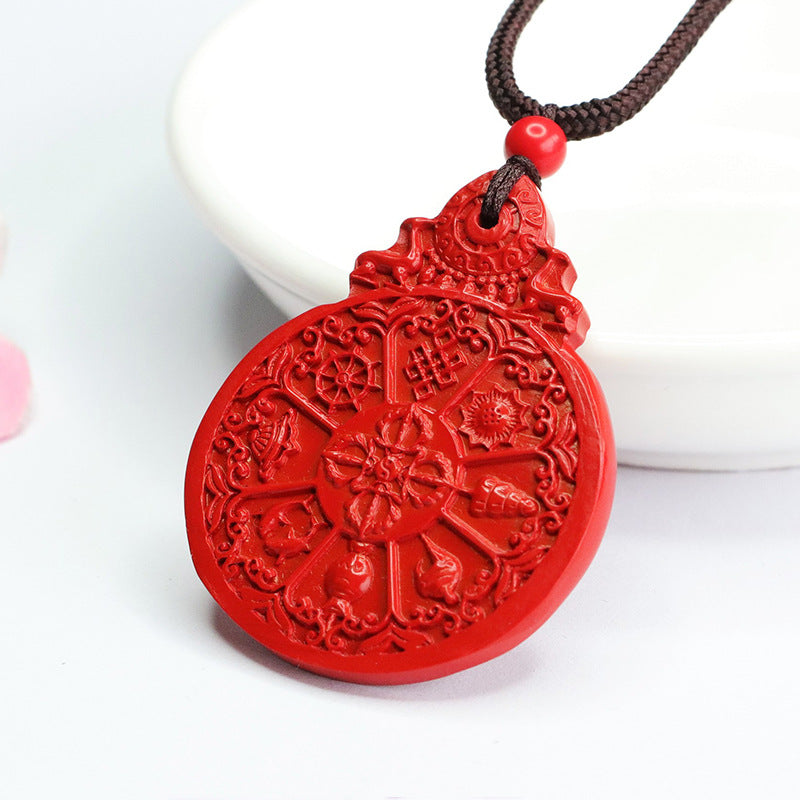 Cosmic Harmony Red Sand Pendant with Twelve Zodiac Symbols