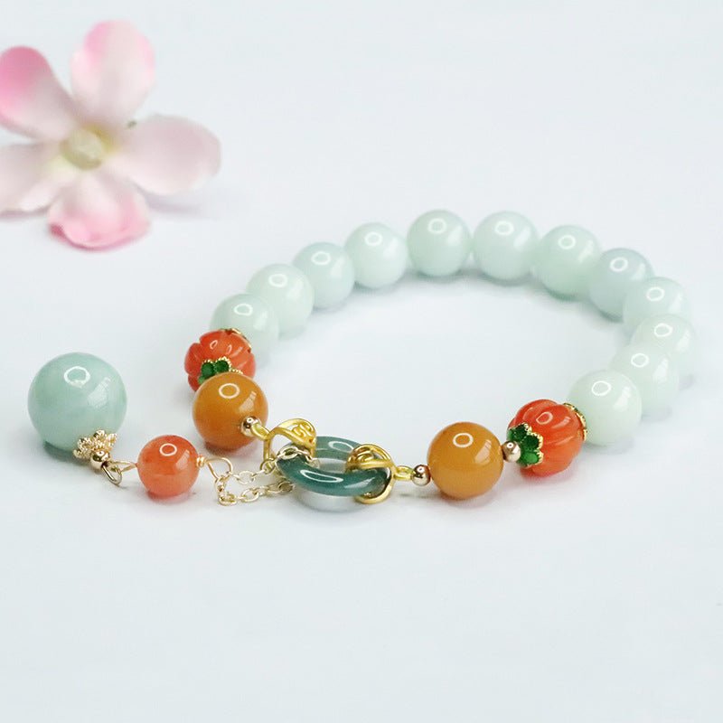 Jade Fortune Bracelet - Sterling Silver Retro Jewelry