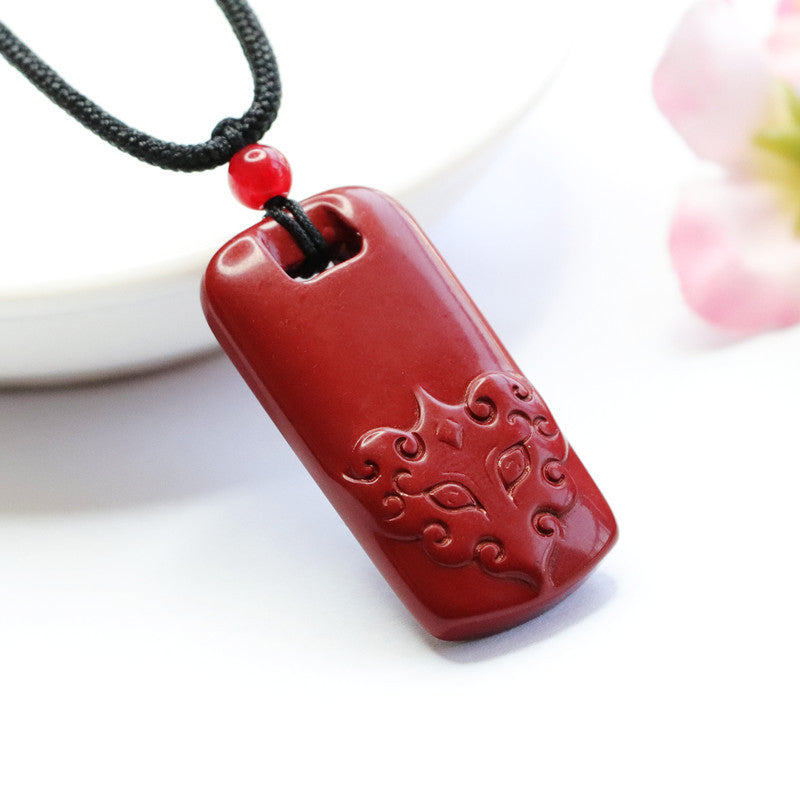 Fortune's Favor Cinnabar Pendant with Purple Gold Sand and Pixiu