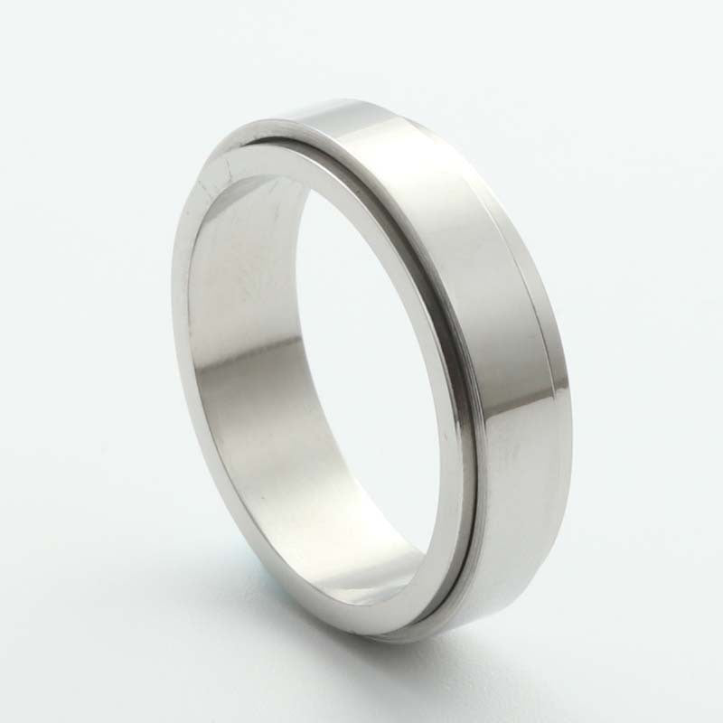 Titanium Steel Retro Smooth Ring for Men - Trendy Rotating Accessory from Planderful Collection