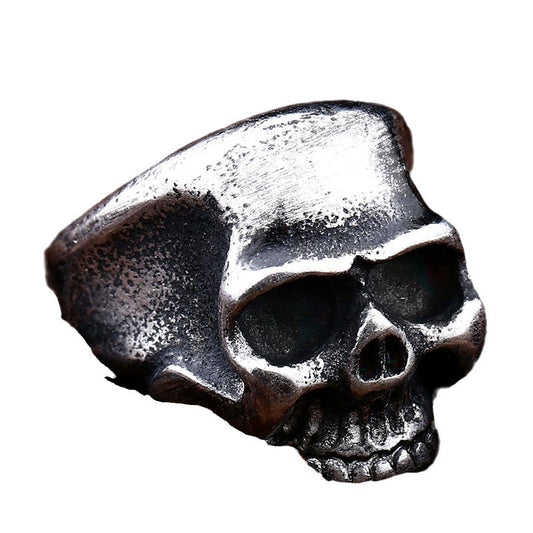 Men's Vintage Skull Ring - Unique Stainless Steel Locomotive Design, Wholesale European & American Jewelry