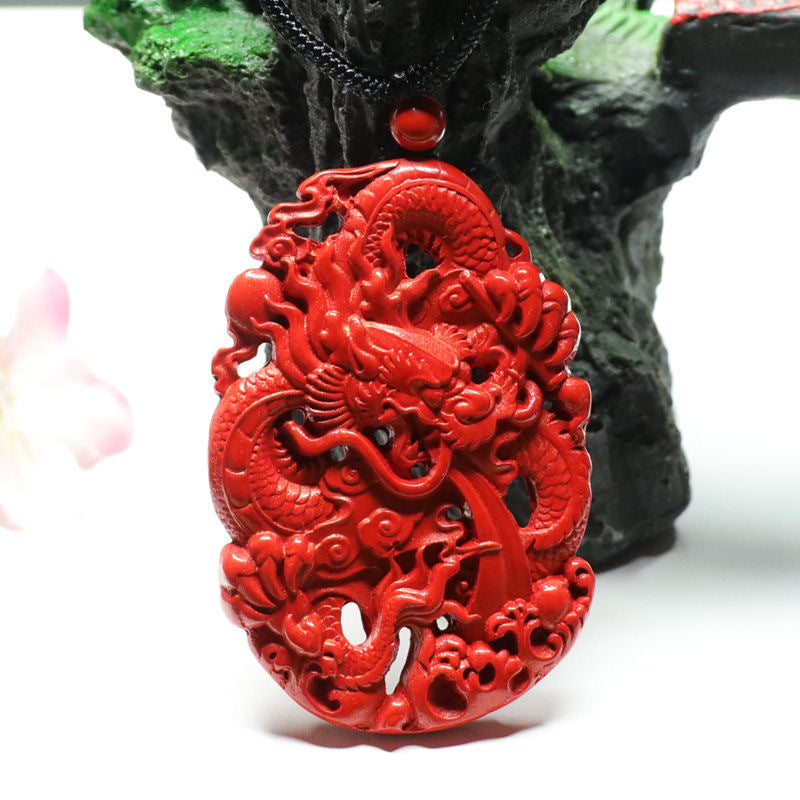 Cinnabar Hollow Dragon Pendant