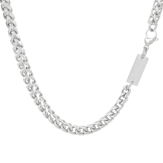 Titanium Steel Hand-Spliced Hip-Hop Chain Necklace for Men - Square Brand