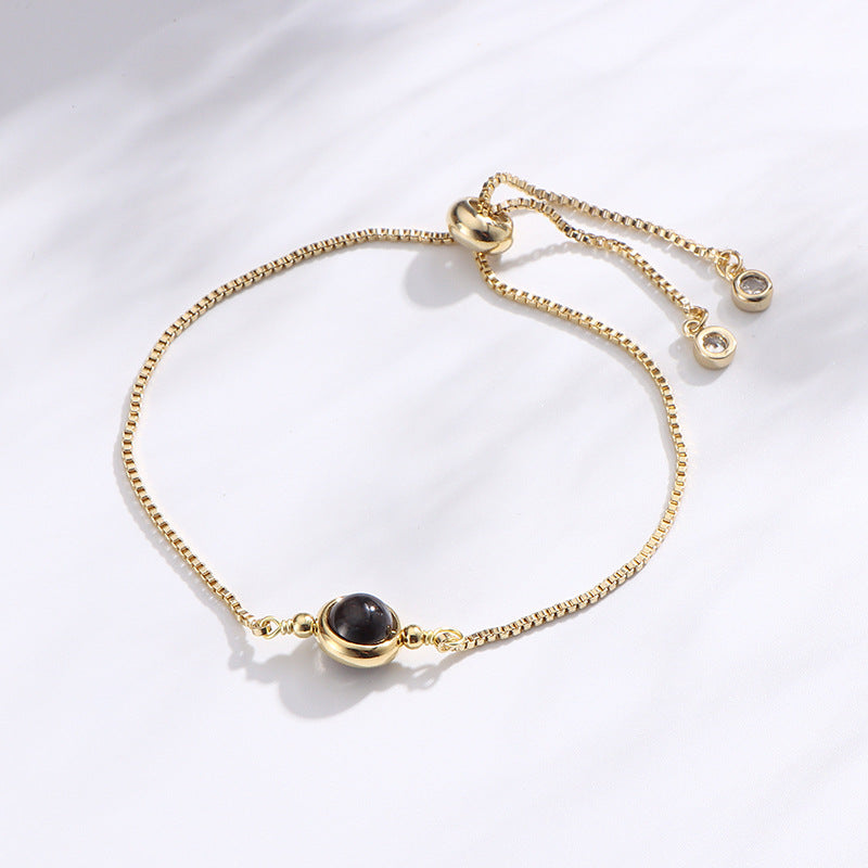 Exquisite 14k Gold-Plated Natural Wine Red Garnet Bracelet for Women with Unique Design