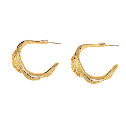 Chic Metallic C-Shaped Gold Earrings from Vienna Verve