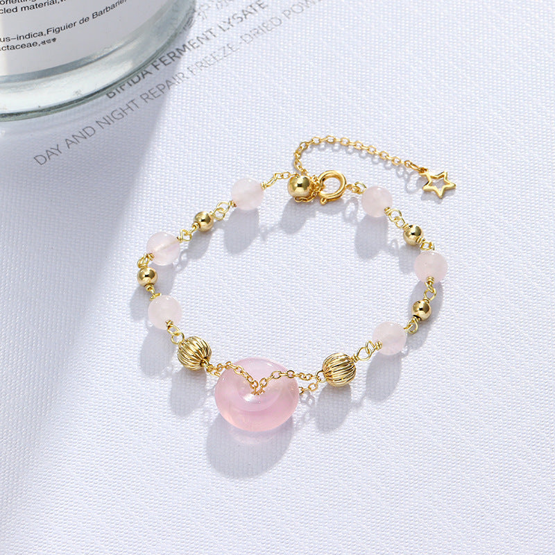 Peach Crystal Sterling Silver Bracelet - Fortune's Favor