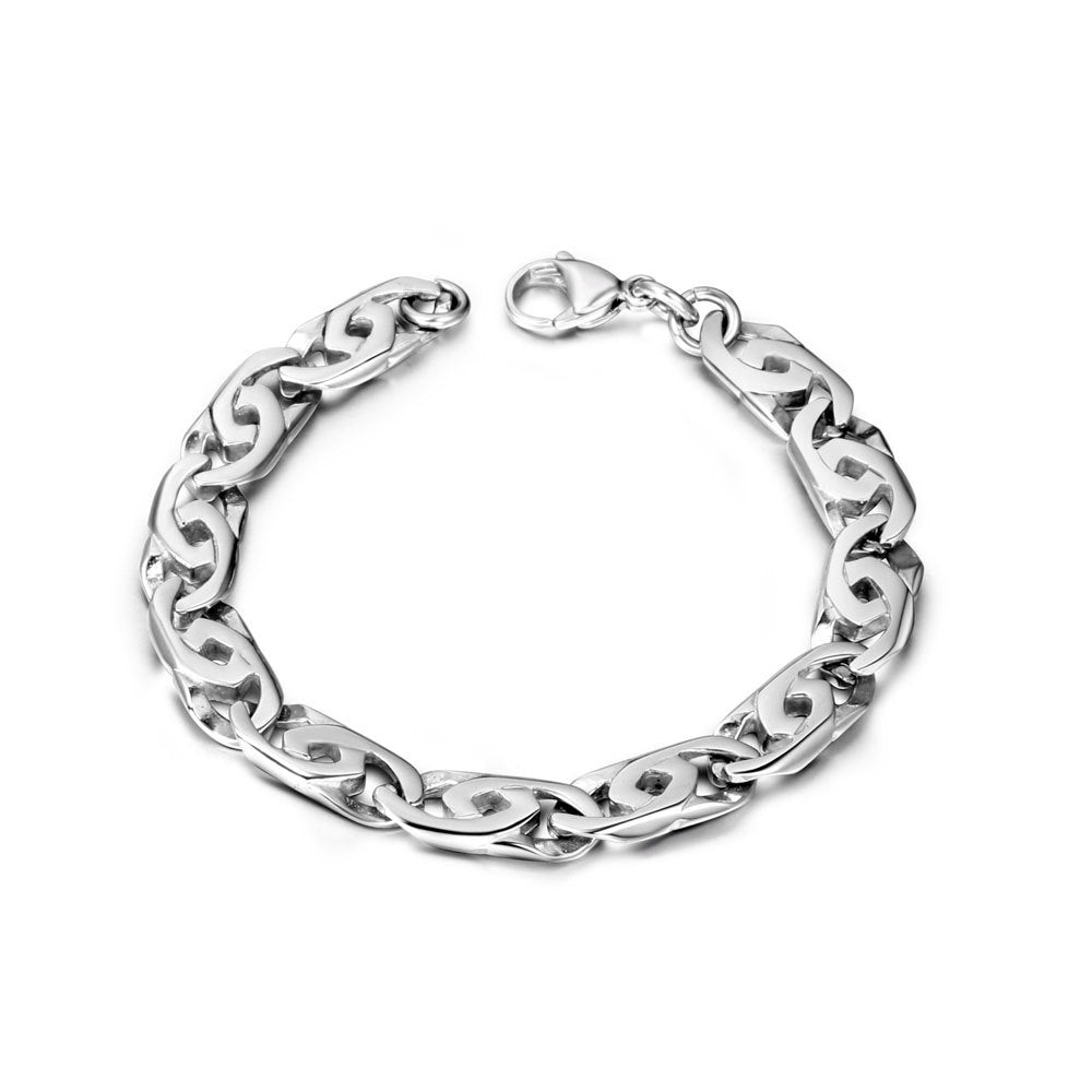 Edgy Titanium Steel Punk Bracelet for Men - Stylish Electronic Music Accessory