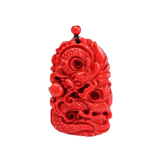 Fortune's Favor Dragon's Cinnabar Pendant