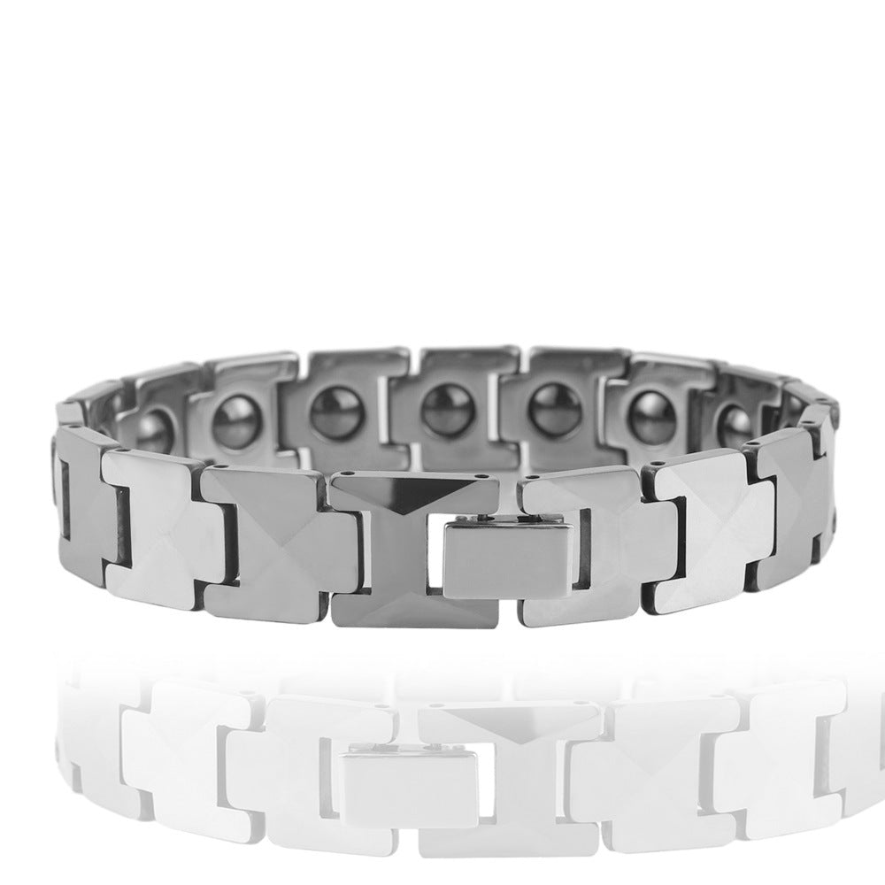 Customizable Punk Titanium Steel Bracelet for Men and Women - Distinctive Tungsten Style