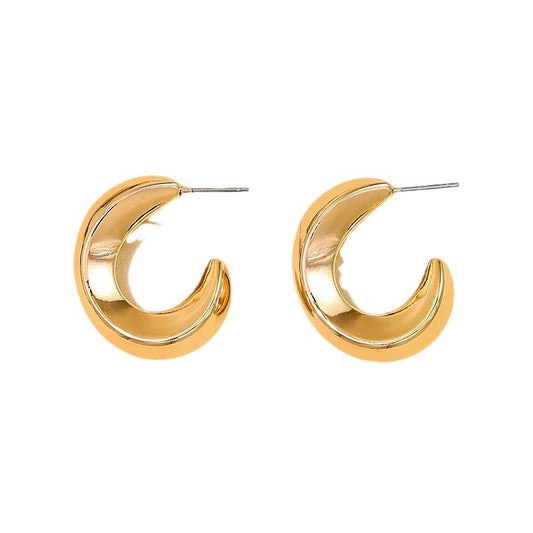 French Chic Parisian Style Earrings Set with C-Shaped Rings