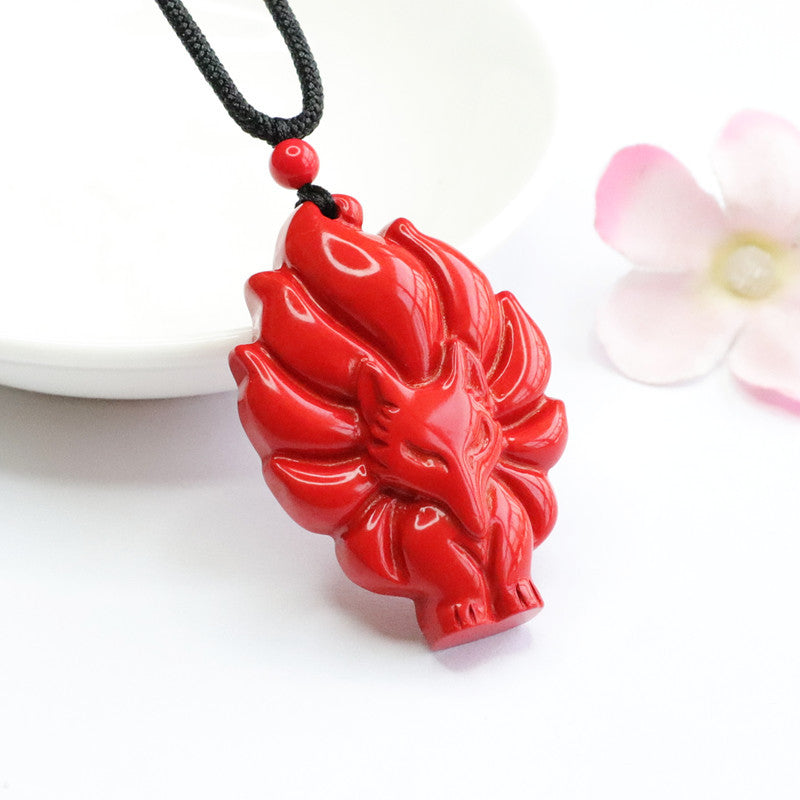 Cinnabar Nine Tail Fox Pendant