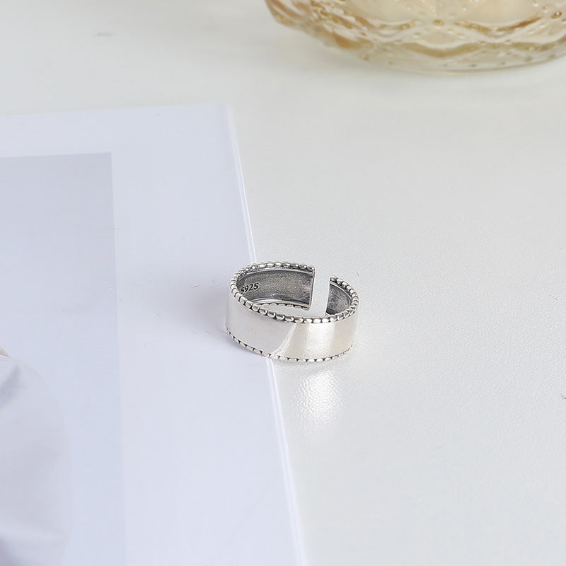 Smooth Surface Wide Opening Sterling Silver Ring