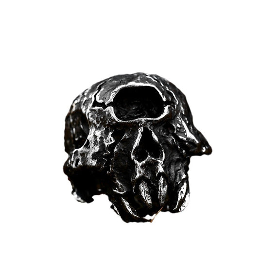 Punk-Inspired Dominant Skull Titanium Steel Ring for Men – Wholesale Stainless Steel Collection