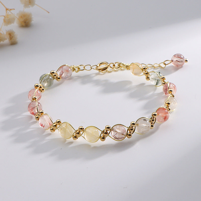 Korean Style Woven Crystal Bracelet in Niche Colors