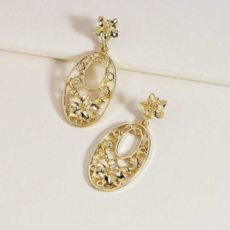 Metallic Blossom Textured Earrings - Vienna Verve Collection