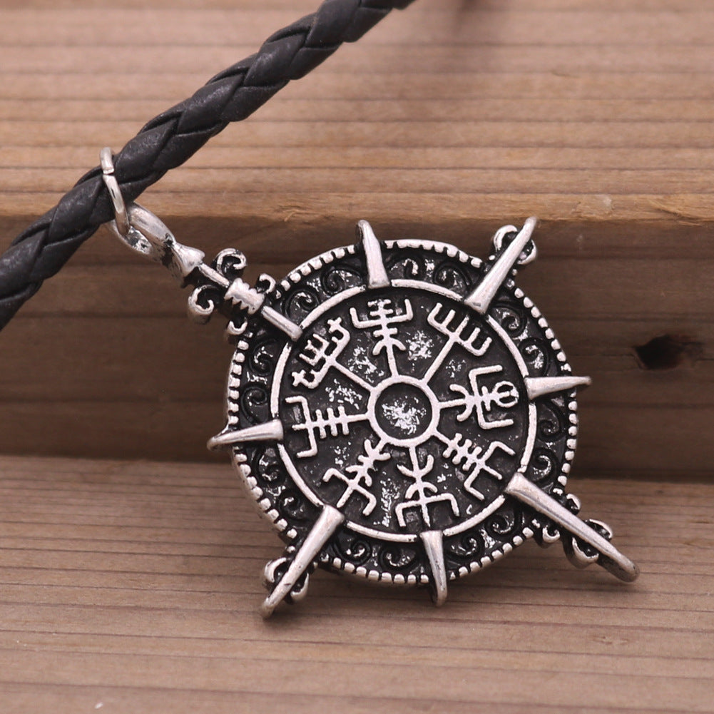 Viking Odin Compass Amulet Pendant Necklace from Norse Legacy Collection