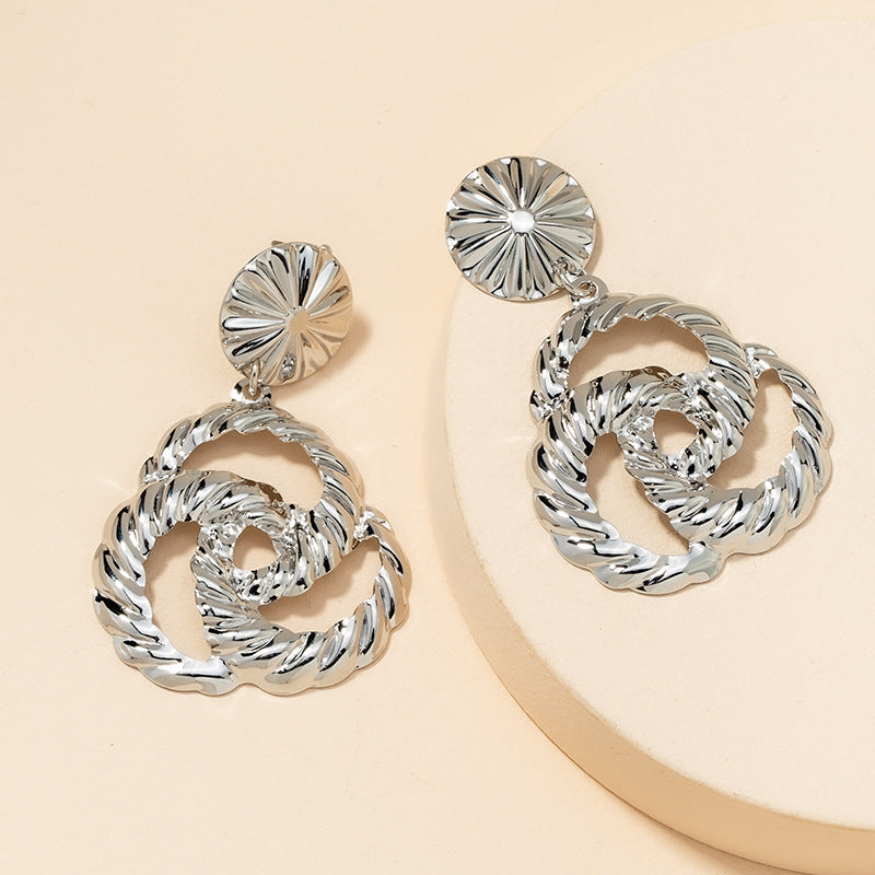 Metallic Verve Earrings - European & American Influence