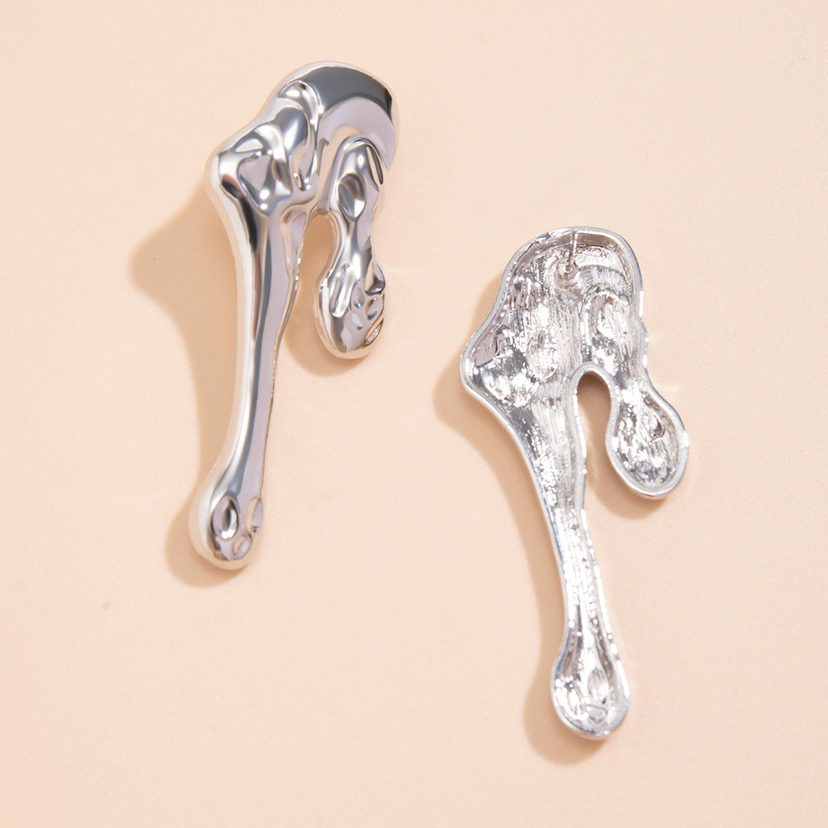 Lava Geometry Liquid Metal Droplet Earrings from Vienna Verve Collection