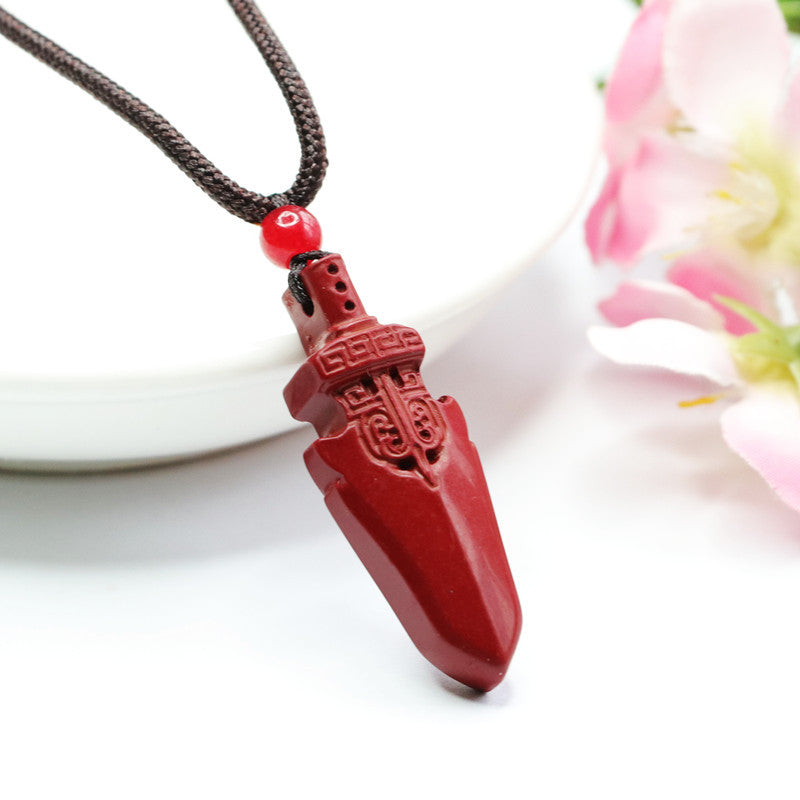 Demon Sword of Fortune's Favor Cinnabar Pendant