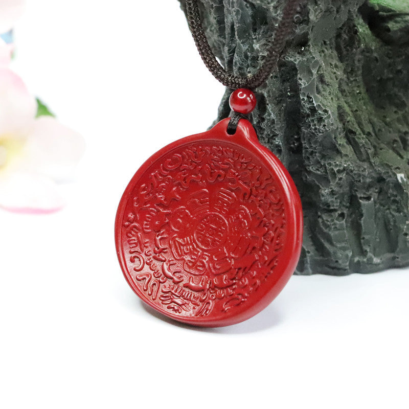 Authentic Vermilion Sand Pendant Purple Gold Sand Nine Palaces Bagua Pendant Jewelry