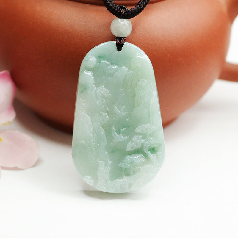 Myanmar A Grade Jade Trapezoidal Pendant - Fortune's Favor Jade Jewelry