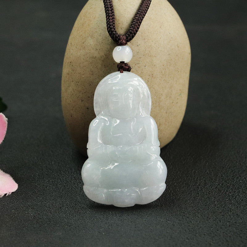 Violet Guanyin Myanmar Jade Fortune's Favor Pendant