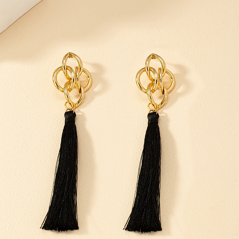 Bohemian Chic Tassel Earrings with Unique Knot Design