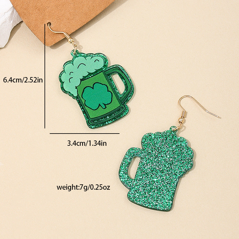 Green Beer Festival Statement Earrings - Vienna Verve Collection