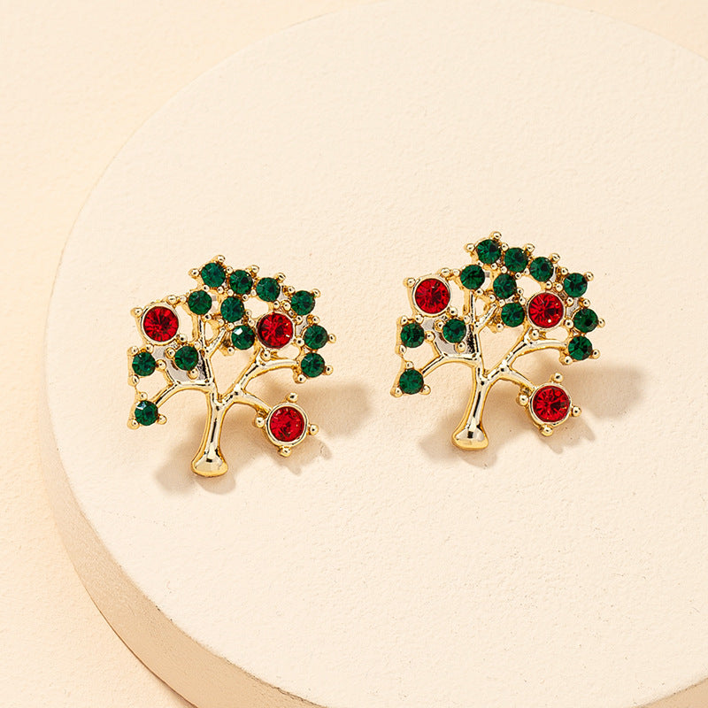 Retro Exaggerated Vienna Verve Christmas Tree Earrings - Wholesale Pair