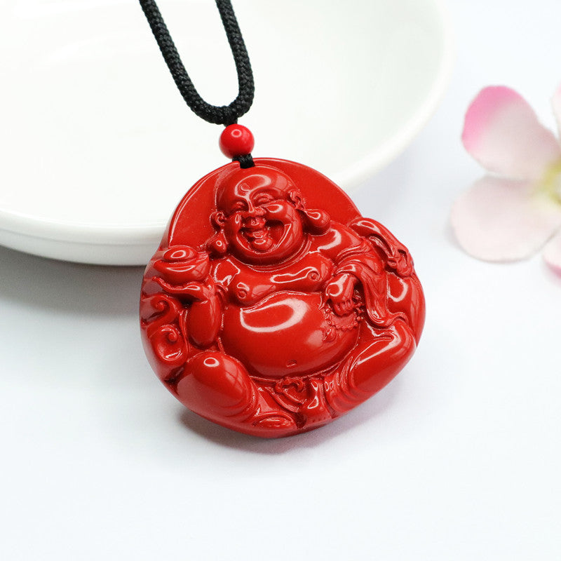 Cinnabar Buddha Pendant Red Sand Holding Money Buddha Pendant Jewelry