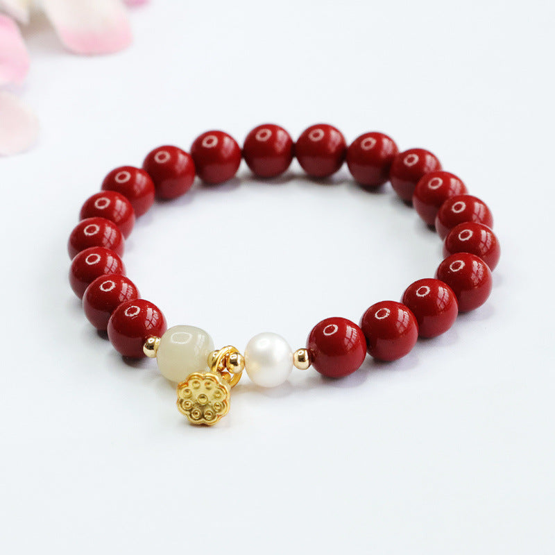 Fortune's Favor Sterling Silver Cinnabar Bracelet