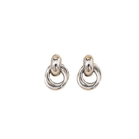 Elegant Geometric Retro Circle Earrings - Vienna Verve Collection