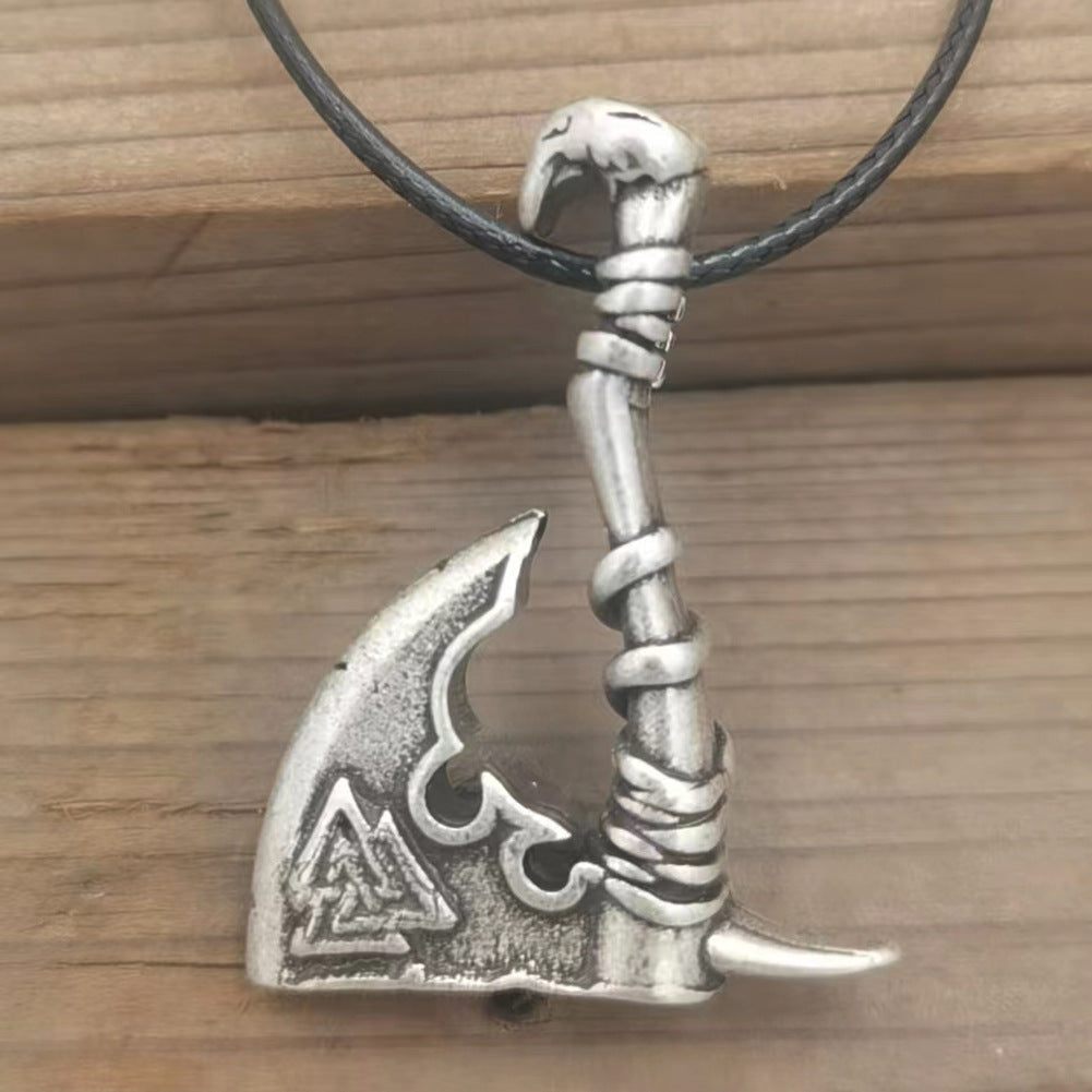 Norse Legacy Titanium Steel Viking Axe Pendant Necklace