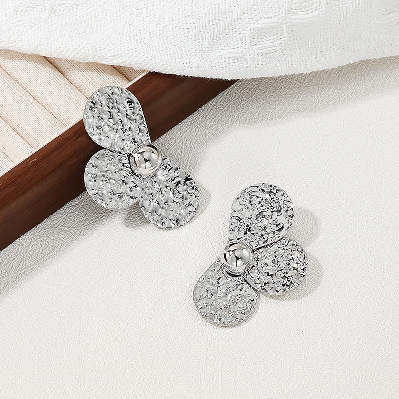 High-End Petal Shape Metal Stud Earrings - Vienna Verve Collection by Planderful