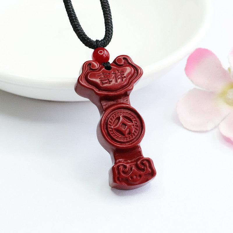 Vermilion Sand Ruyi Pendant with Purple Gold Sand