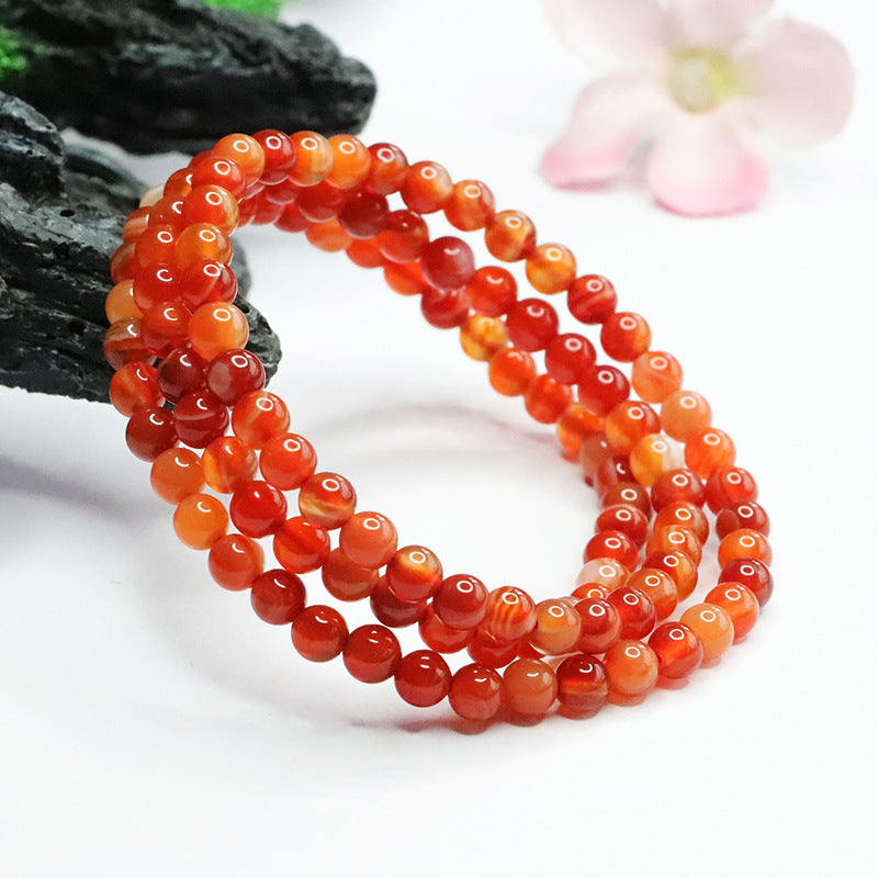 Silk Agate Buddha Beads Bracelet and Necklace Combination