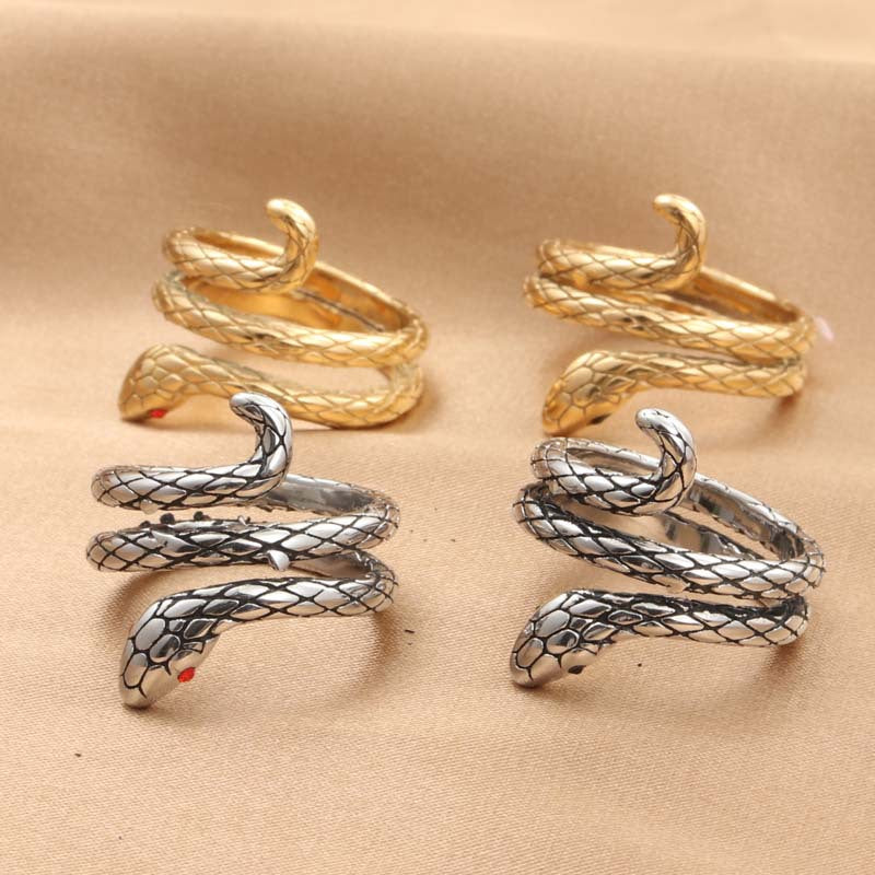 Titanium Steel Retro Snake Ring for Men - Stylish Animal Design Jewelry