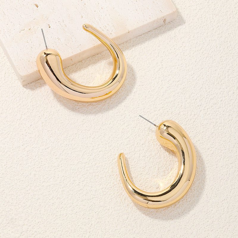 French Retro Chic C-Shaped Earrings - Vienna Verve Collection