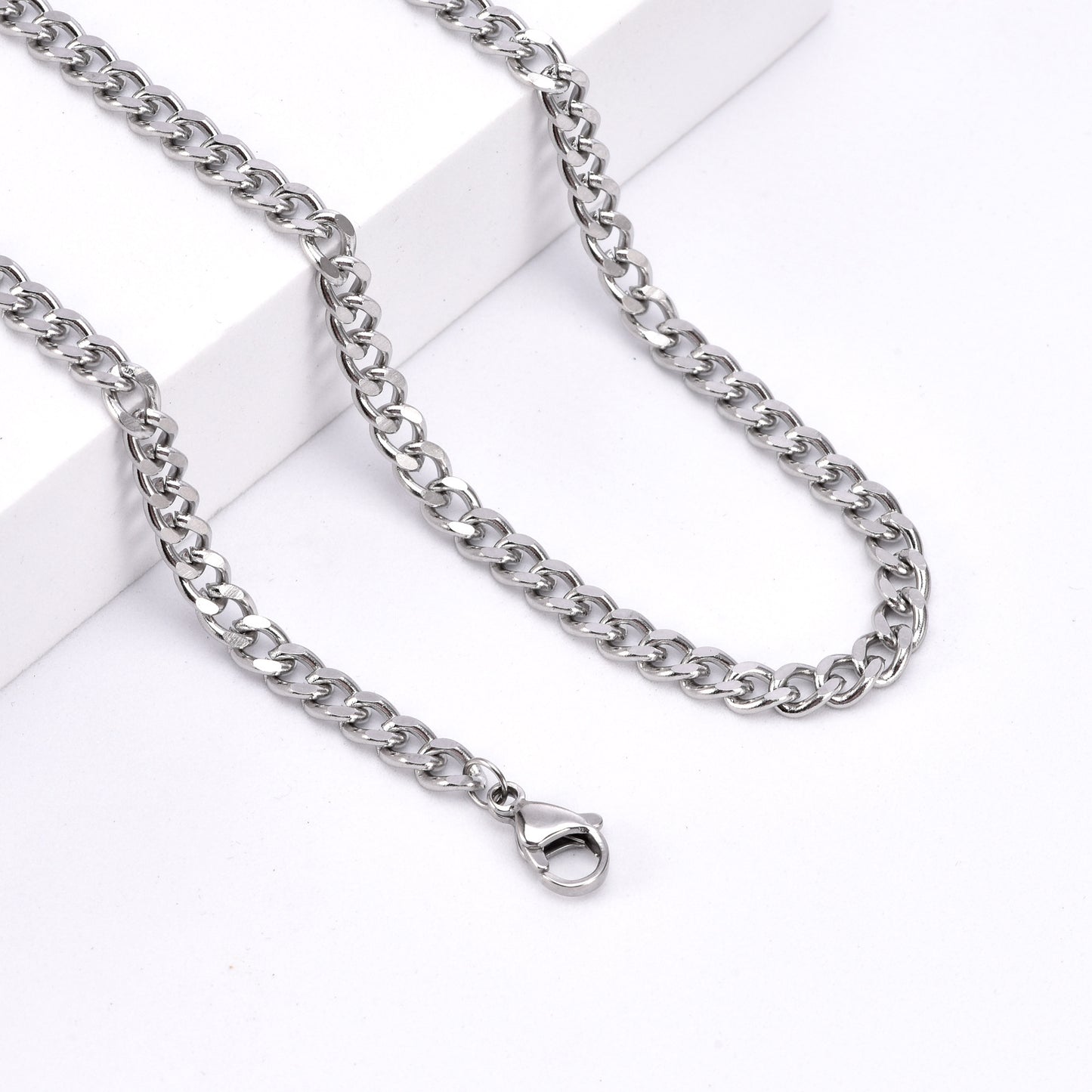 Personalized Men's Double-Sided Titanium Steel Necklace with Single Buckle - Urban Hip-Hop Accessory