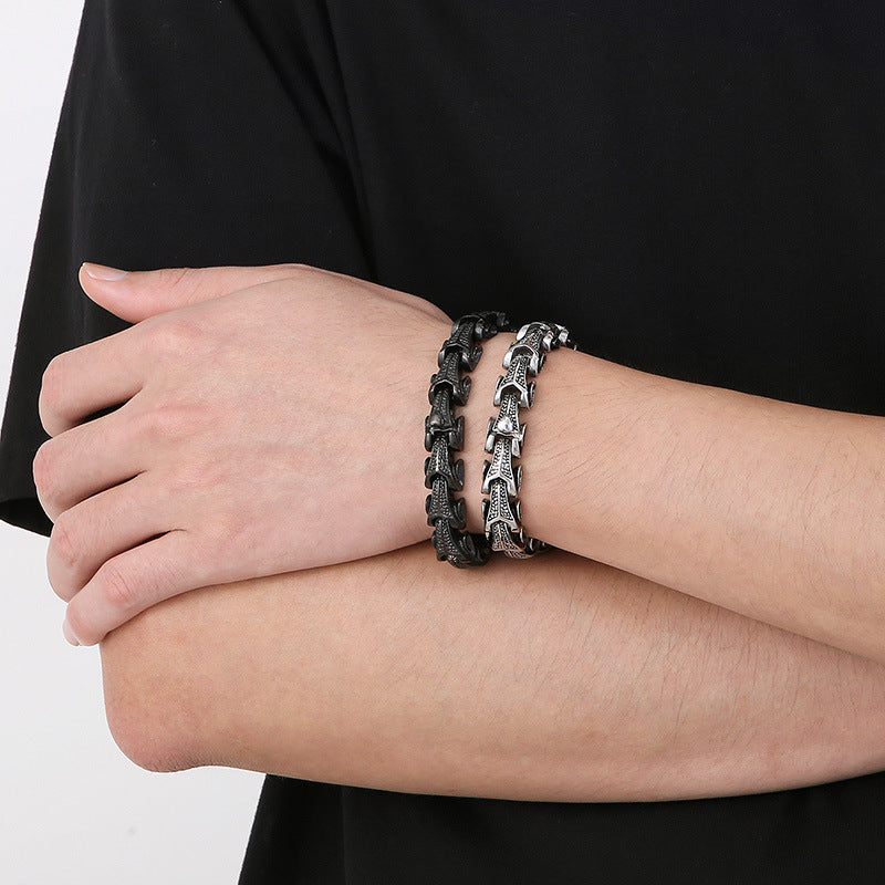 Korean-Inspired Titanium Steel Bracelet for Men, Alternative Personality Jewelry