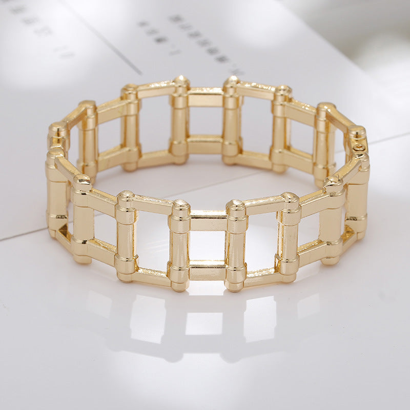 Exaggerated European Style Wide Hollow Bracelet - Vienna Verve Collection