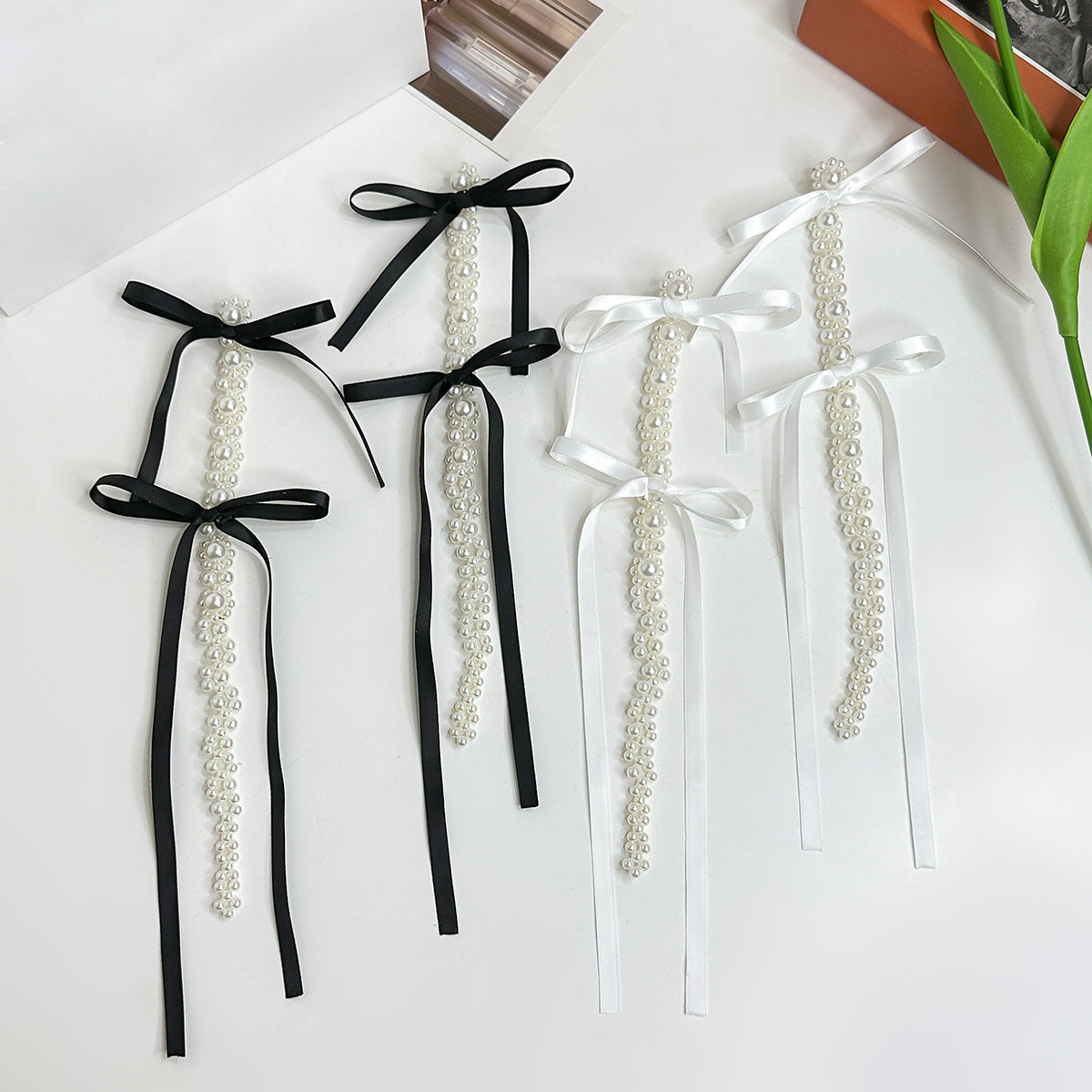 Bold Tassel Dangle Earrings with Sterling Silver Needles and Imitation Pearl Crystal Flowers