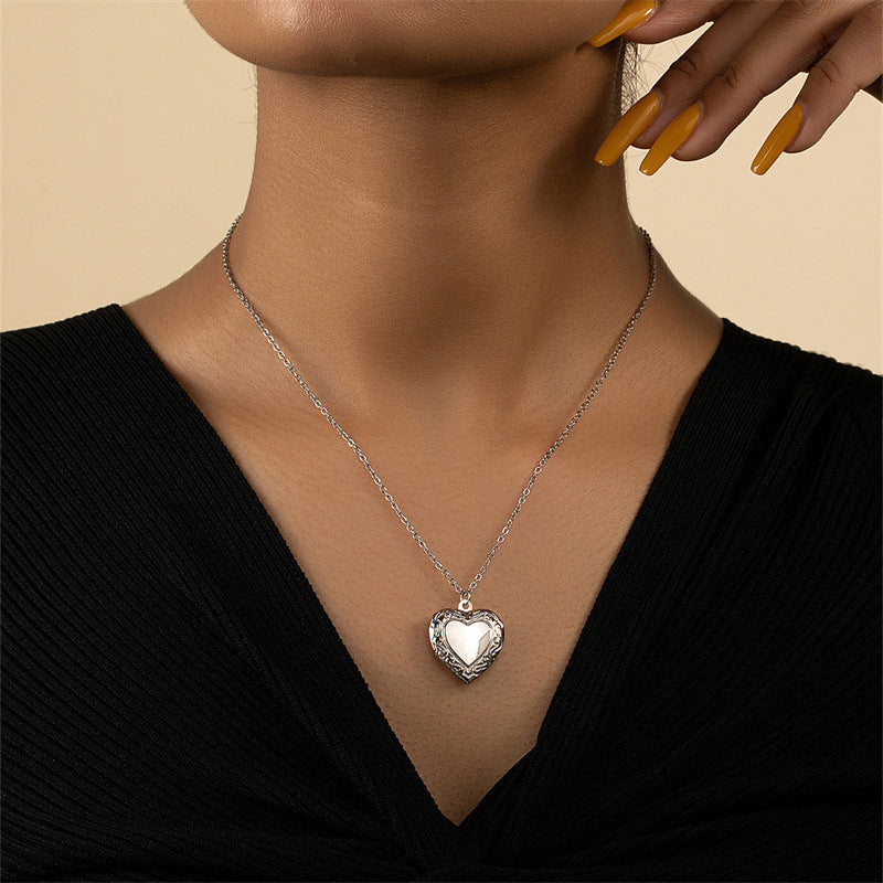 Heartfelt Metal Photo Box Pendant Necklace - Vienna Verve Collection